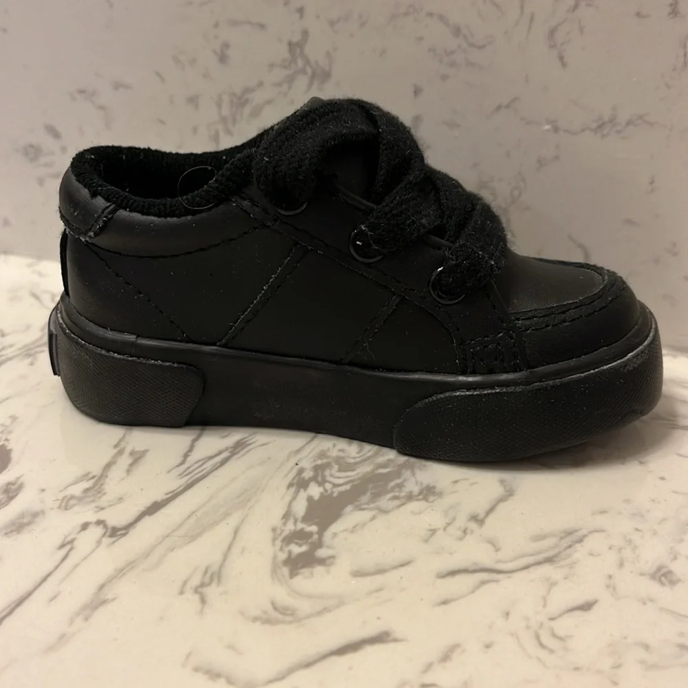 Polo Ralph Lauren Harold Leather Shoes Sneakers new black Toddlers Boys Size 4